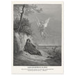 Gustave Dore The Bible engraving print . Elijah nourished by an angel illustration .