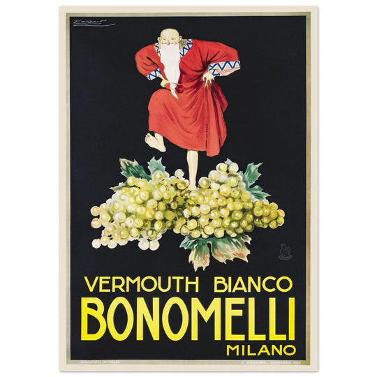White Vermouth aperitif drink Bonomelli vintage advertising. Fine art  poster by Luciano Achille Mauzan 1932