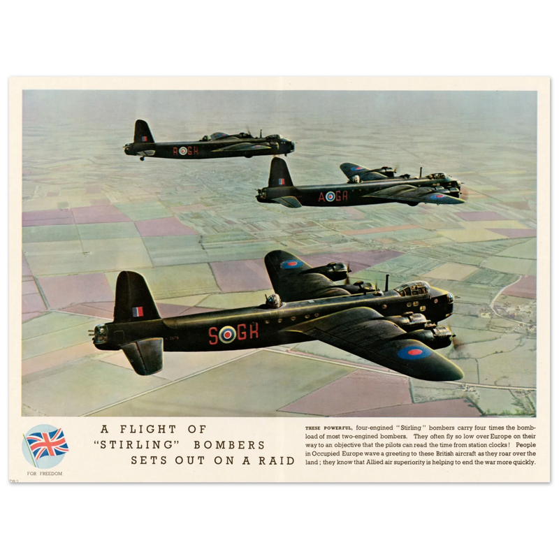 A Flight of "Stirling" Bombers out on a Raid