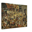 The Fight Between Carnival and Lent old painting by  Pieter Brueghel the Elder.