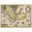 Ancient map of Virginia by Theodor de Bry XVI Century.