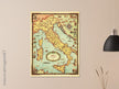 Italy old pictorial map by Ernest Dudley Chase.