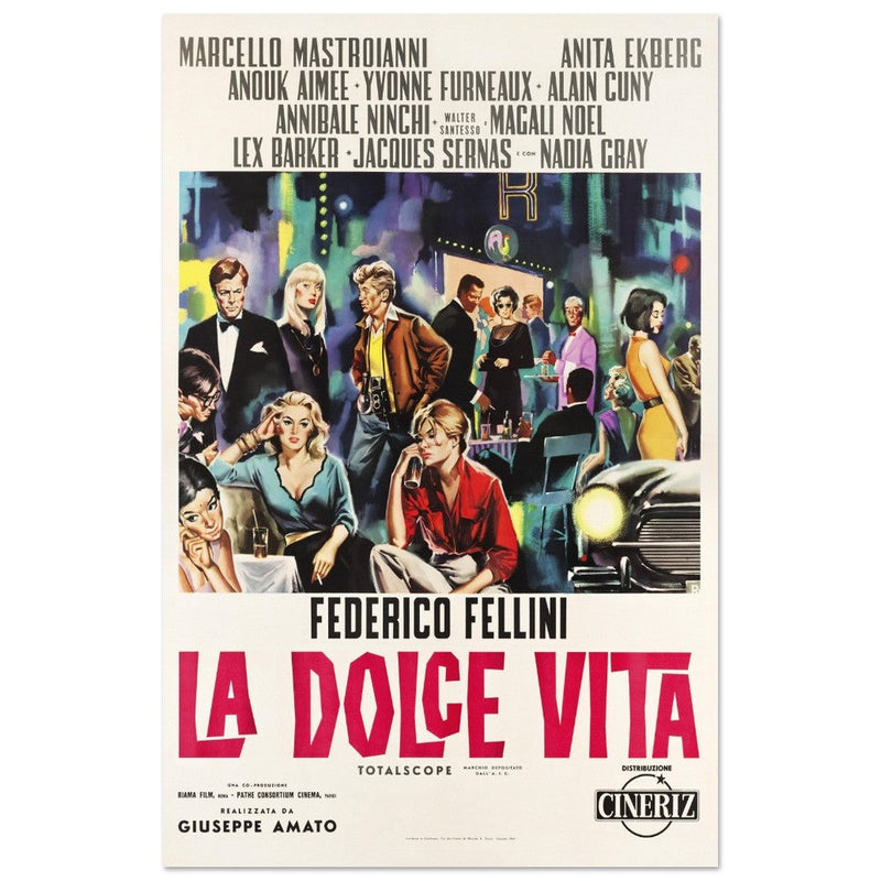 La Dolce Vita hitalian version movie poster.