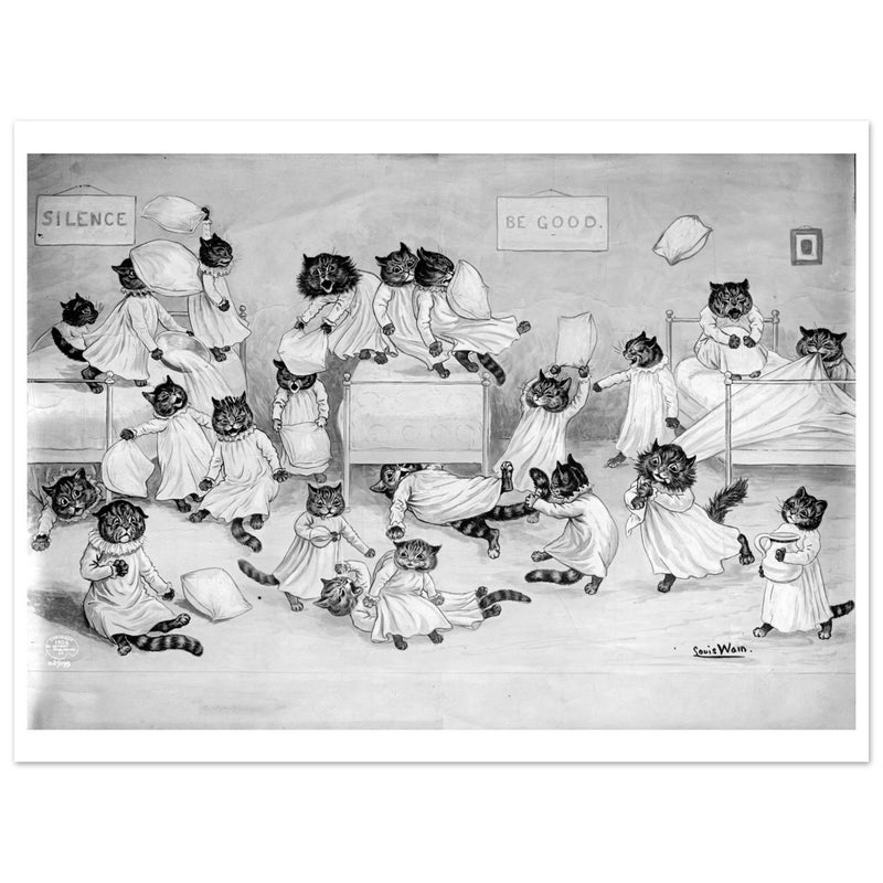 Cats in the dormitory by Louis Wain