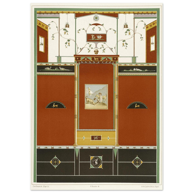 Architecture and mural paintings in Pompeii illustrated by G de Simone , project by Fausto and Felice Niccolini.