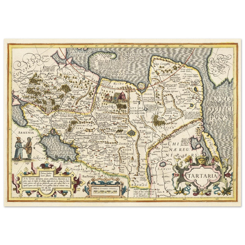 Ancient map of Russia by Jodocus Hondius  1633.