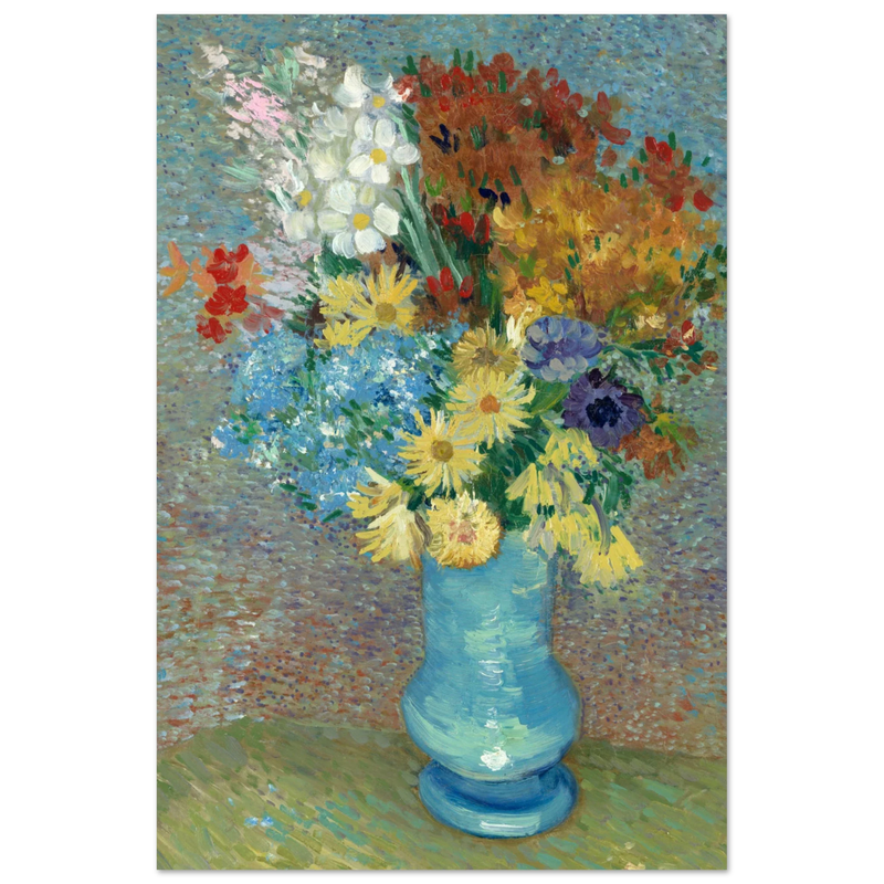 Flowers in a blue vase Vincent Van Gogh