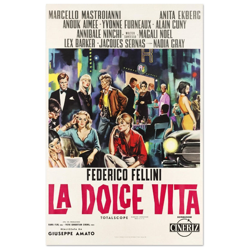 La Dolce Vita hitalian version movie poster.
