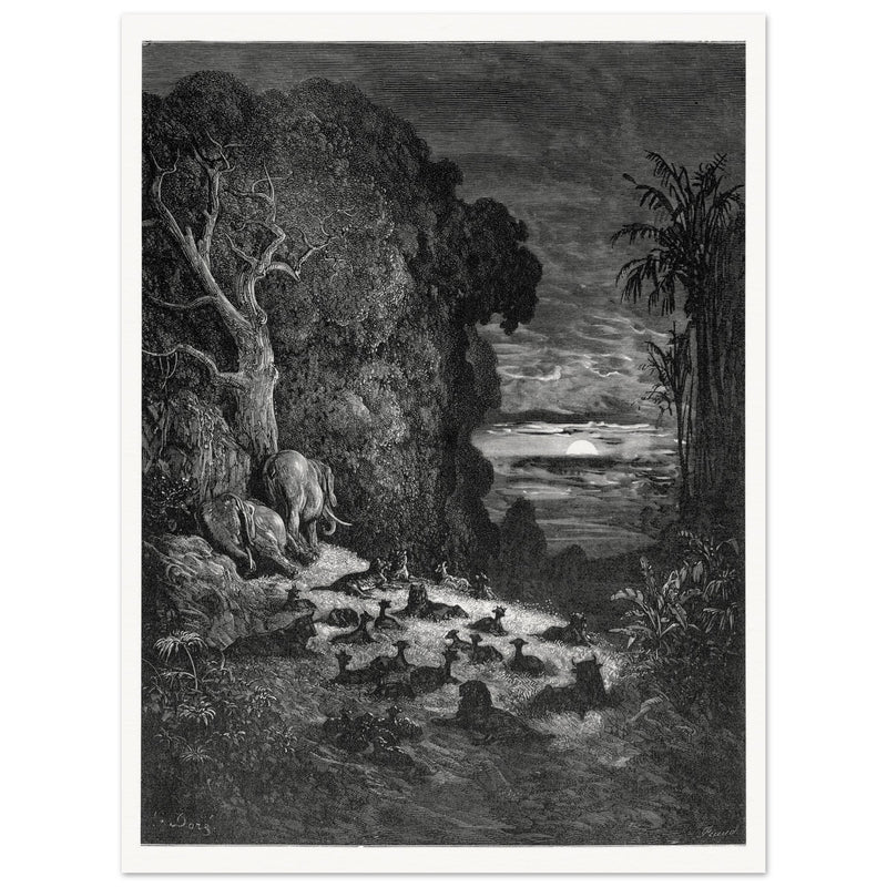 Gustave Dore Paradise Lost engraving . The completion of Creation.
