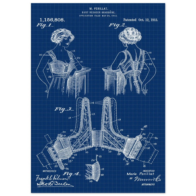 Bust reducer brassiere vintage patent by M Perillat