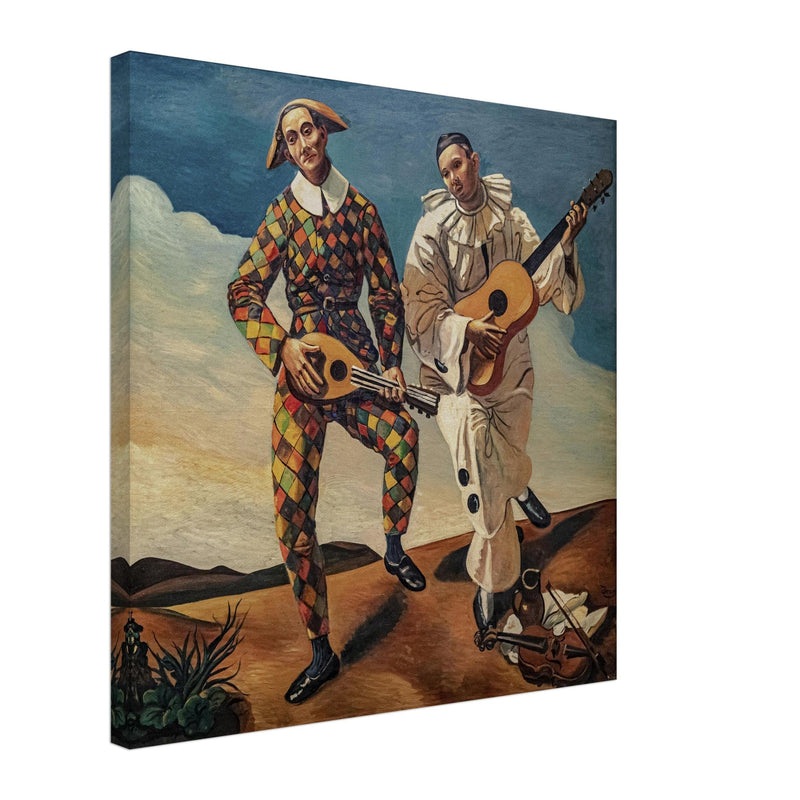 Andre Derain painting Harlequin and Pierrot