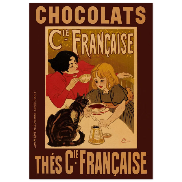 Chocolate advertising poster by Steinlen.  Chocolats / Thés Cie Française.