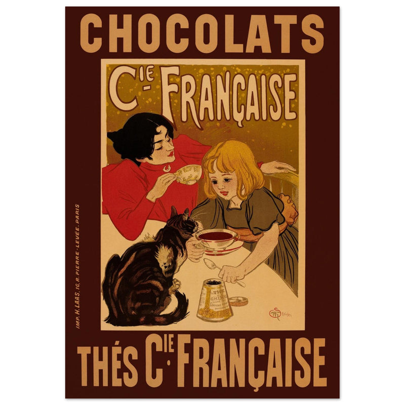 Chocolate advertising poster by Steinlen.  Chocolats / Thés Cie Française.