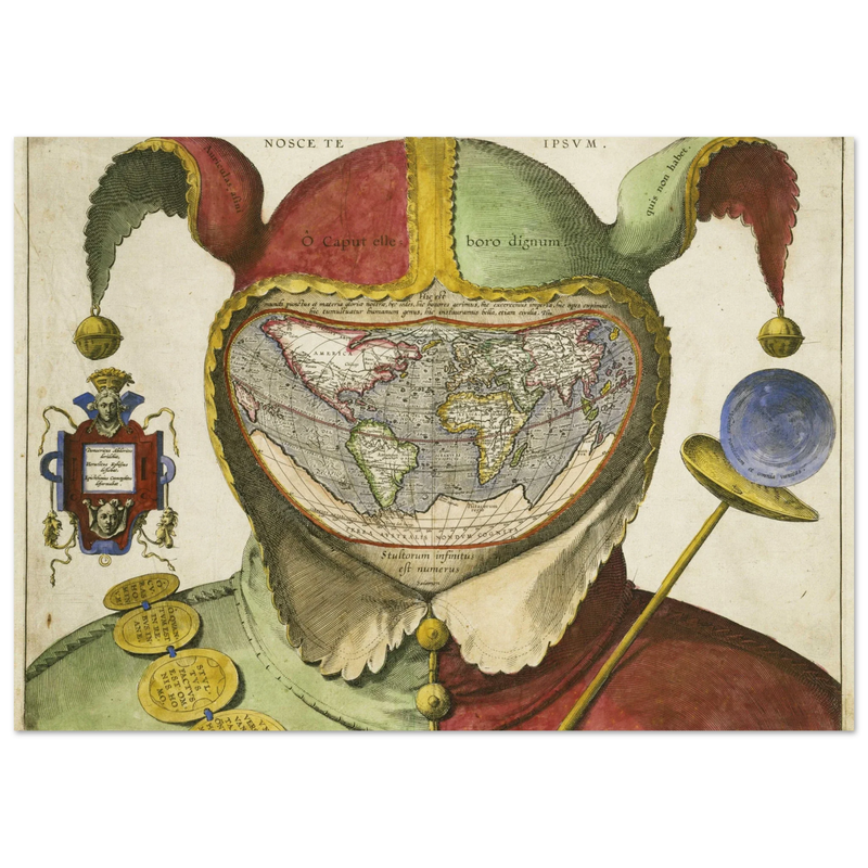 Ancient Fool's Cap World Map poster reproduction