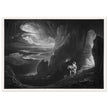 John Martin Paradise Lost vintage mezzoting engraving . Adam and Eve Driven Out of Paradise.