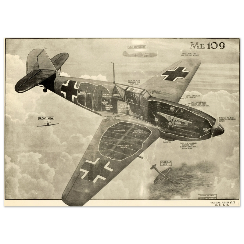 Messerschmitt Bf 109 fighter airplane II World War .