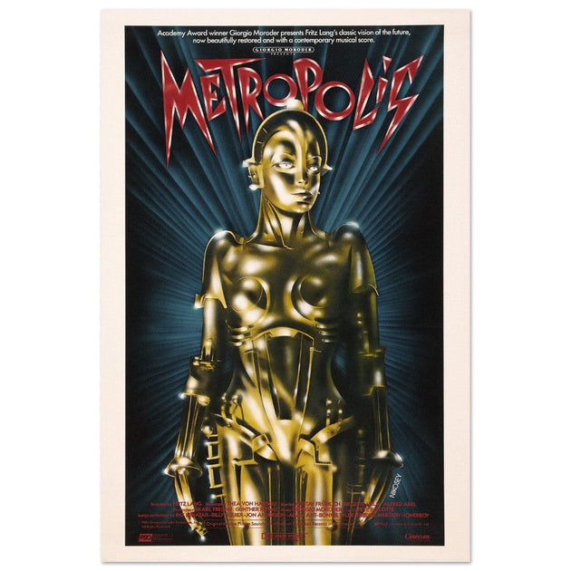 Metropolis vintage film poster . Fritz Lang masterwork movie. Historic films that changed our lives