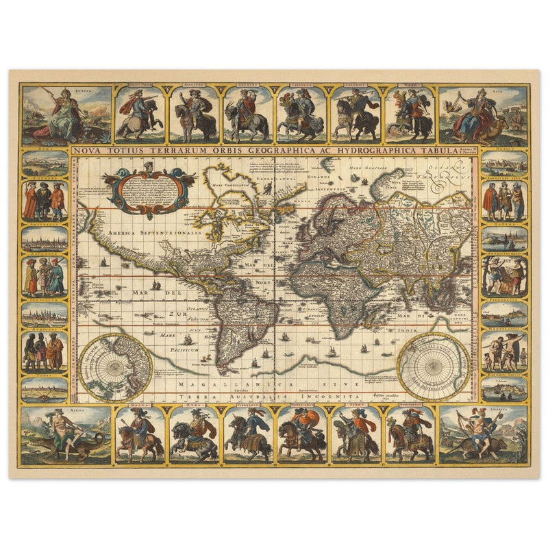 1652 Old World map Nova Totius Terrarum Orbis geographica ac hydrographica tabula by Nicolaes Visscher
