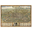 Ancient map of Rome with engravings by Georg Braun and Frans Hogenberg.