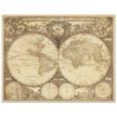 Old vintage world map Double hemisphere Nova totius terrarum orbis tabula by Frederik de Wit