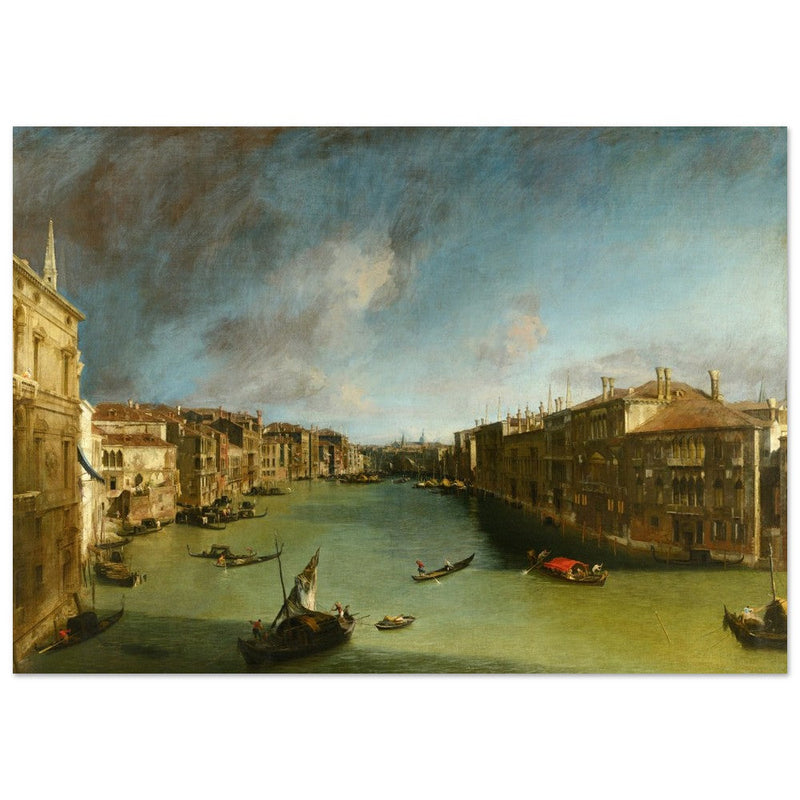 Venice Italy old painting by Canaletto. The Grand Canal from Palazzo Balbi towards the Rialto.