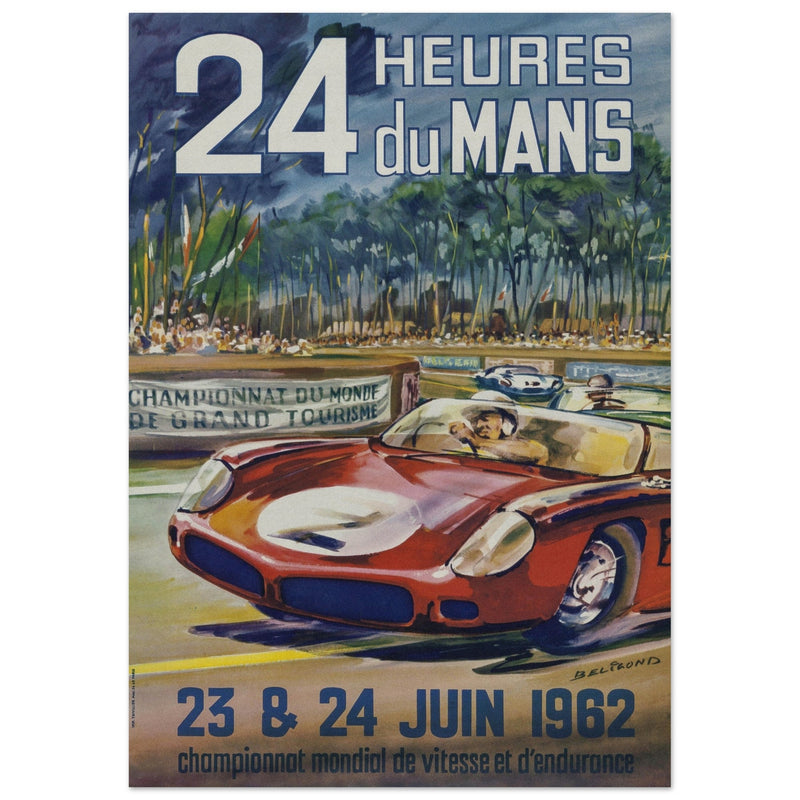 Le Mans race 1962 by Michel Beligond vintage poster .