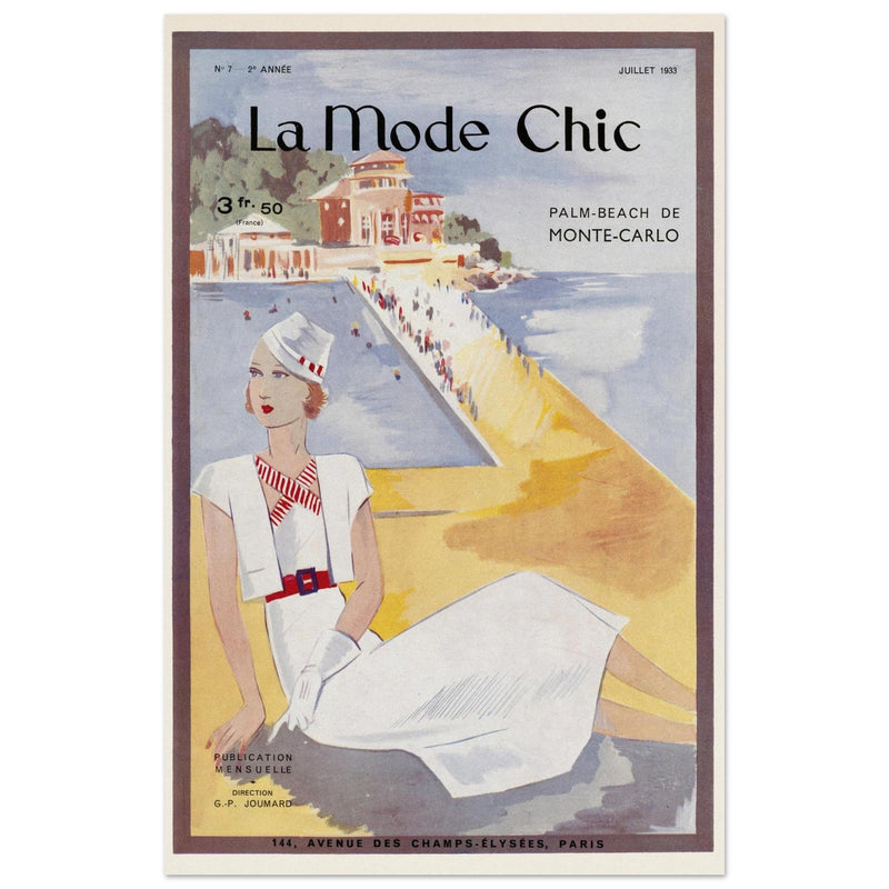 La Mode Chic old vintage fashion magazine cover from the 30s.