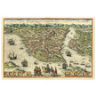Istanbul ancient map. Byzantium Nunc Constantinopolis by Georg Braun