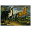 Two horses old painting by Theodore Gericault 1808.