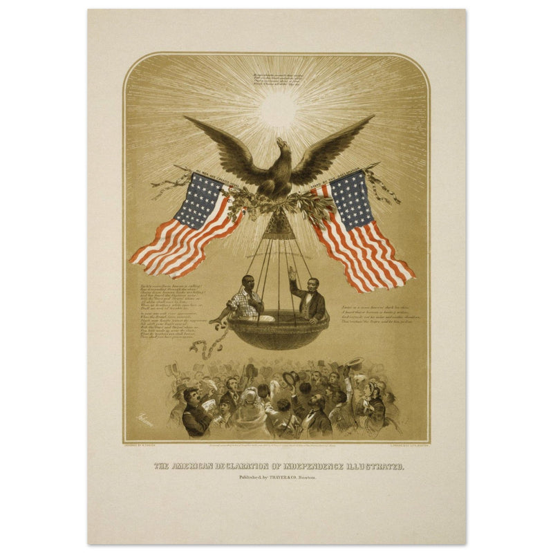 The American Declaration of Independence illustrated in 1861.  reproduction