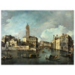 Antique painting of the Grand Canal at San Geremia, Venice Italy. Francesco Guardi.