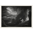 John Martin Paradise Lost vintage mezzoting engraving . Adam and Eve Driven Out of Paradise.