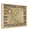 Ancient antique map of Europe. The map is devided in empires and realms.  poster.