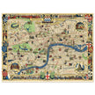 London 1951 vintage city map . Landmarks and places of interest in London.