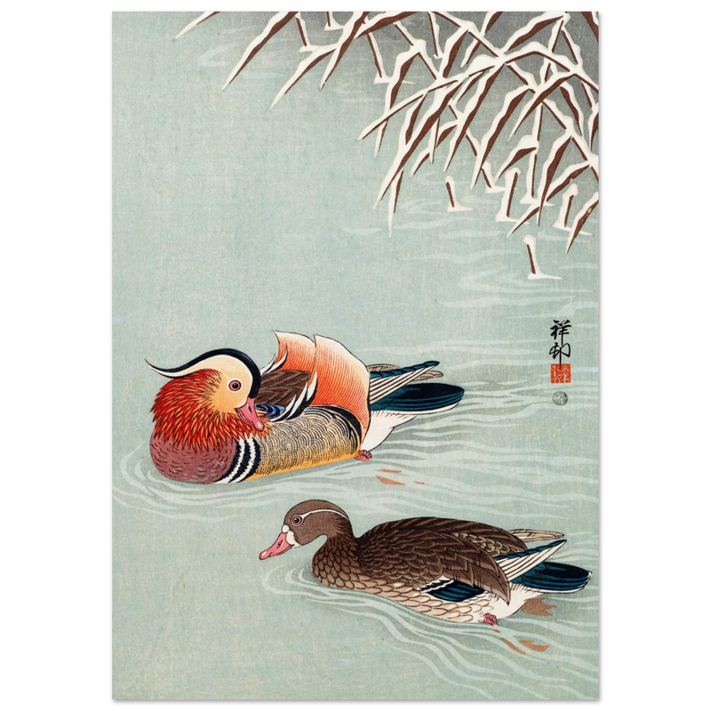 Mandarin ducks by Ohara Koson
