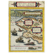 Quivira ancient map. Ancient North American cartography by Cornelis de Jode XVI century.