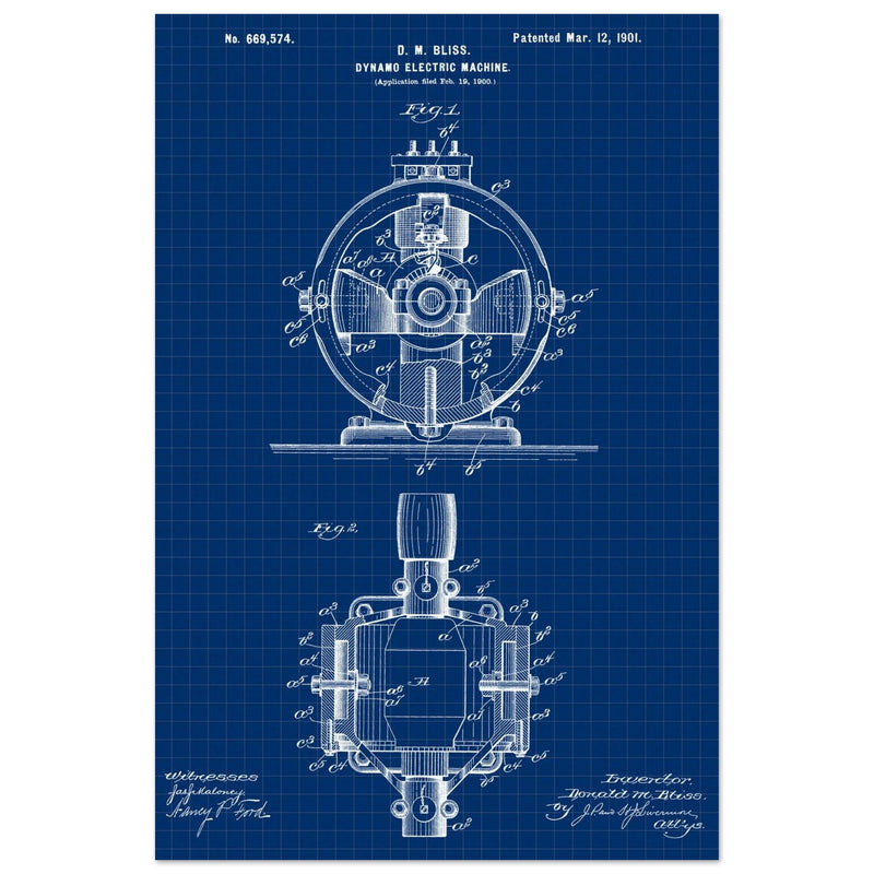 Dynamo electric machine patent by D M Bliss.