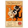 Rabbit and black cat playing banjos together as the cover illustration for The Black Cat Poster reproduction