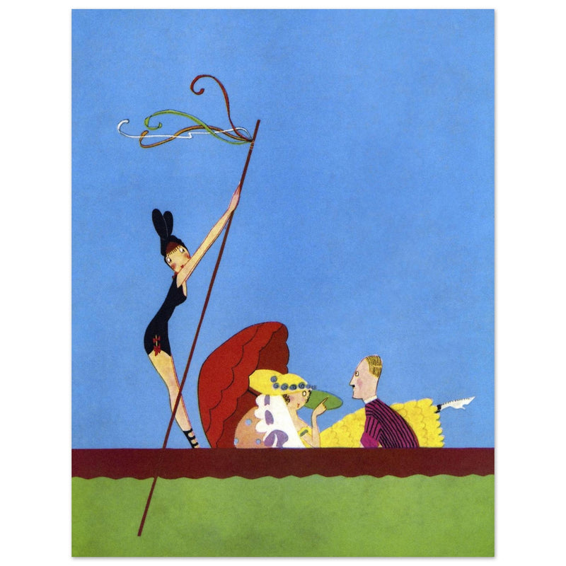 John Held Junior vintage illustration for fashion magazine cover.