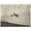 The Wright brothers glider in flight.