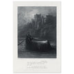 Gustave Dore illustration .The Body of Elaine on its way to King Arthur's Palace. Idylls of the King by Alfred Tennyson.