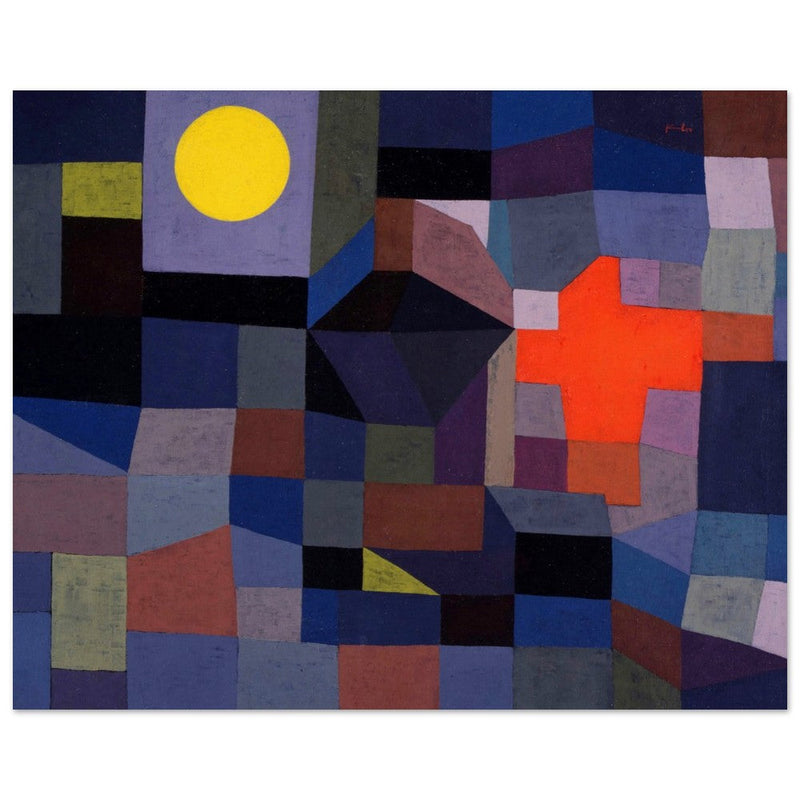 Paul Klee Fire at Full Moon abstract painting.   .