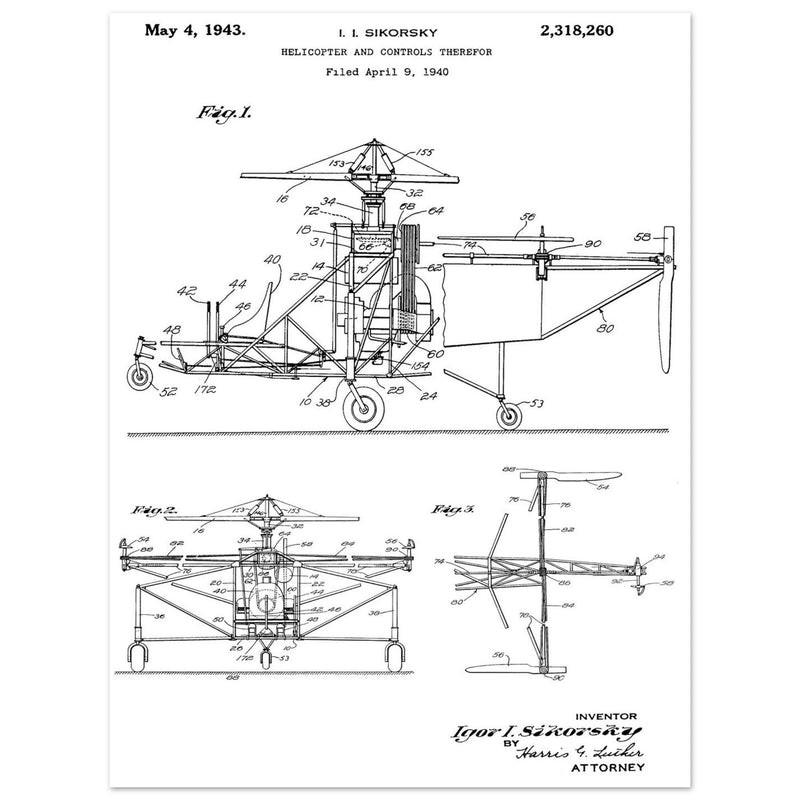 Helicopter patent by Igor Sikorsky