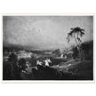John Martin Paradise Lost Heaven – the Rivers of Bliss. Vintage mezzotint engraving .