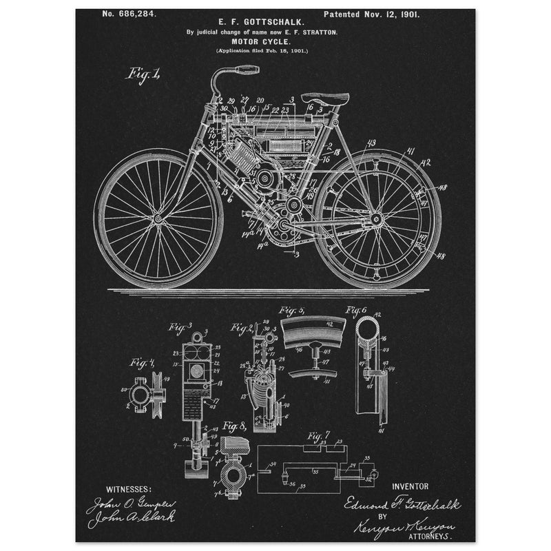 Motorcycle old patent 686284 by Gottschalk