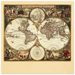 Antique world map. 1660 double-hemisphere world map titled Nova Orbis Tabula, in Lucem Edita by Frederik de Wit