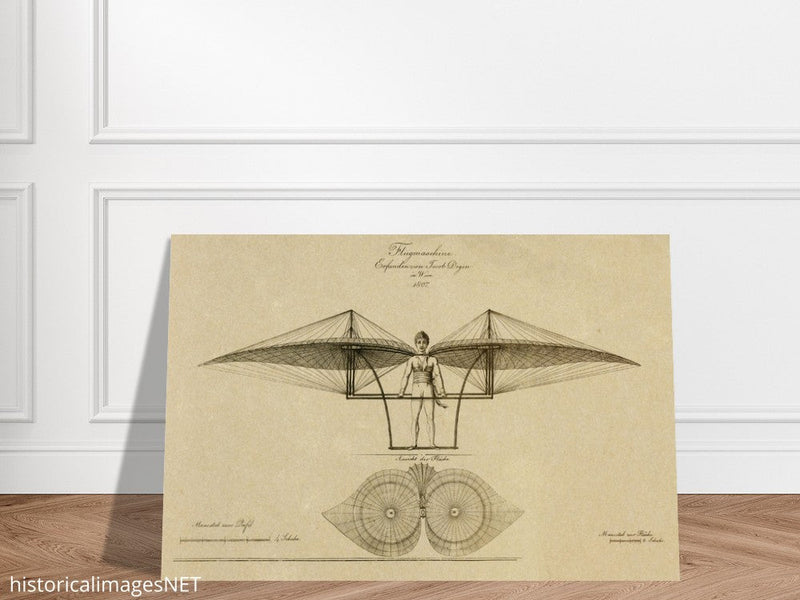 Flight machine invented by Jacob Degen in  1807 also called Degen ornithopter.