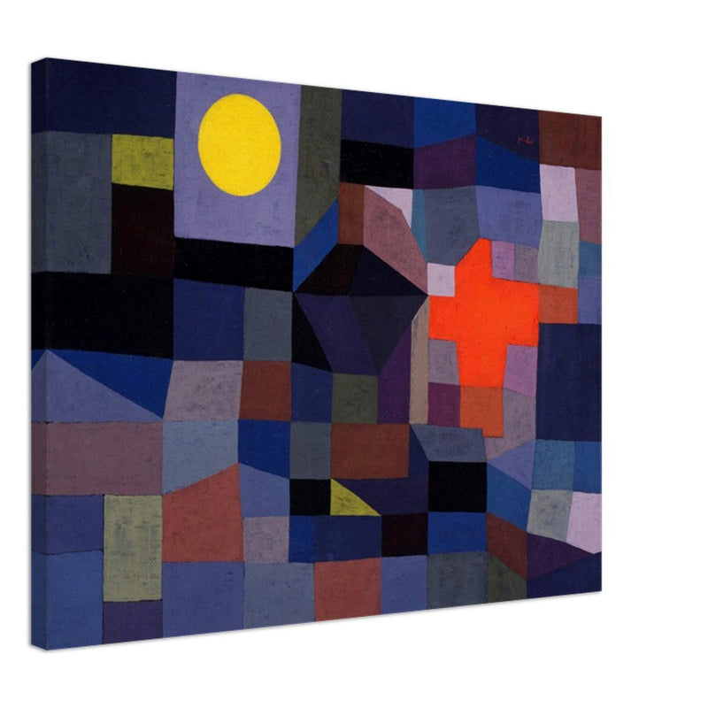 Paul Klee Fire at Full Moon abstract painting.   .