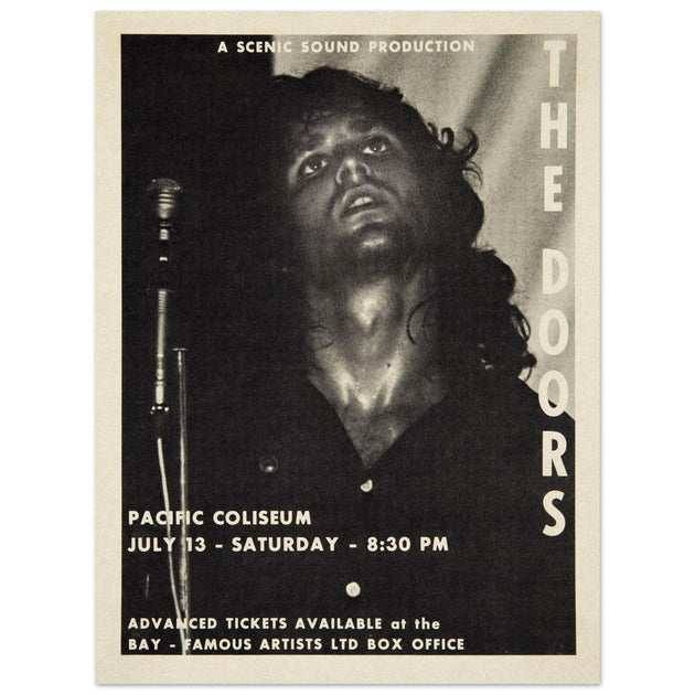The Doors concert poster at the Pacific Coliseum Vancouver Canada 1968. decoor.
