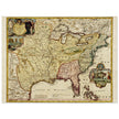 Ancient map of the United Stated Louisiana french region in 1687 by Johan Baptist Homann